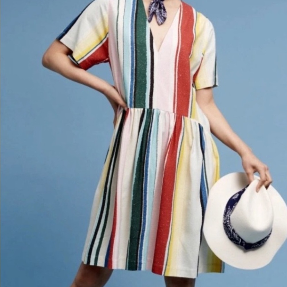 WHIT Multicolor Striped Midi Dress